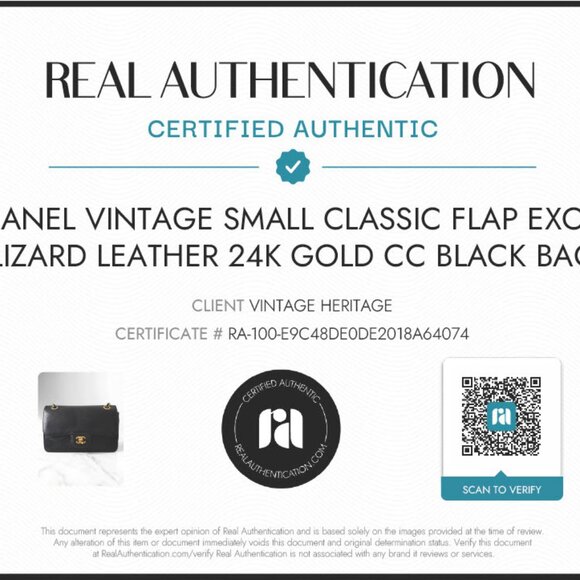 Chanel Vintage Small Classic Flap Exotic Lizard Leather 24K Gold CC Black Bag - Picture 2 of 16